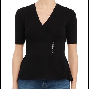 NWT Theory Peplum Wrap Top
